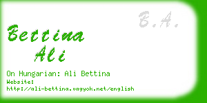 bettina ali business card